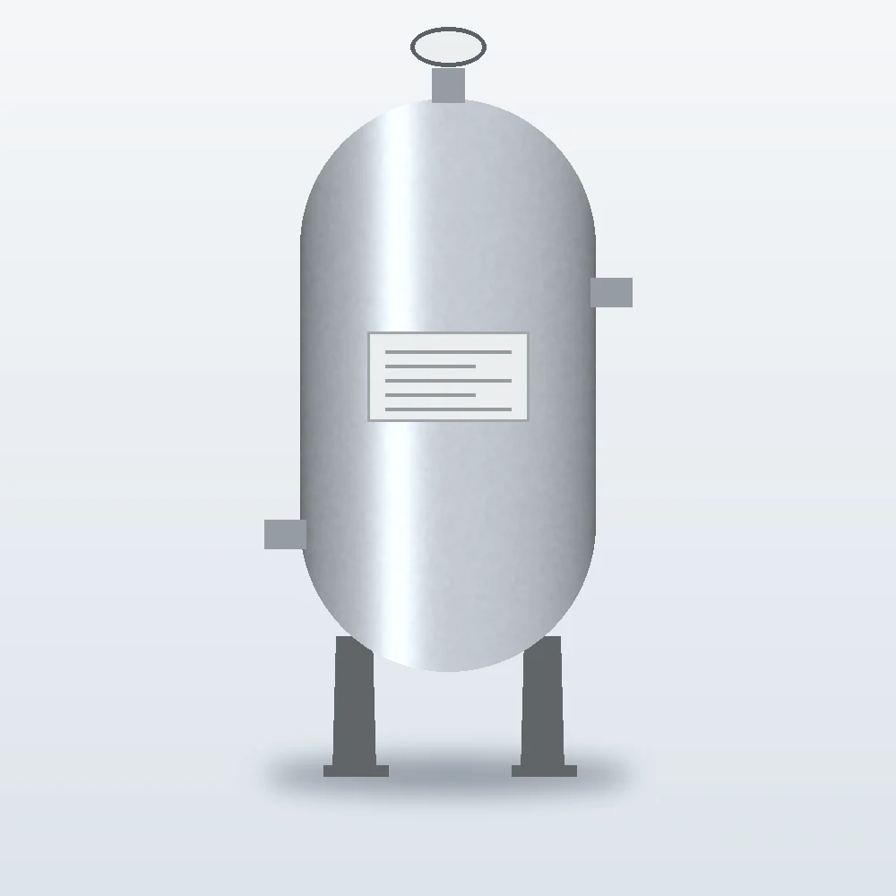 Vertical air receiver, galvanised